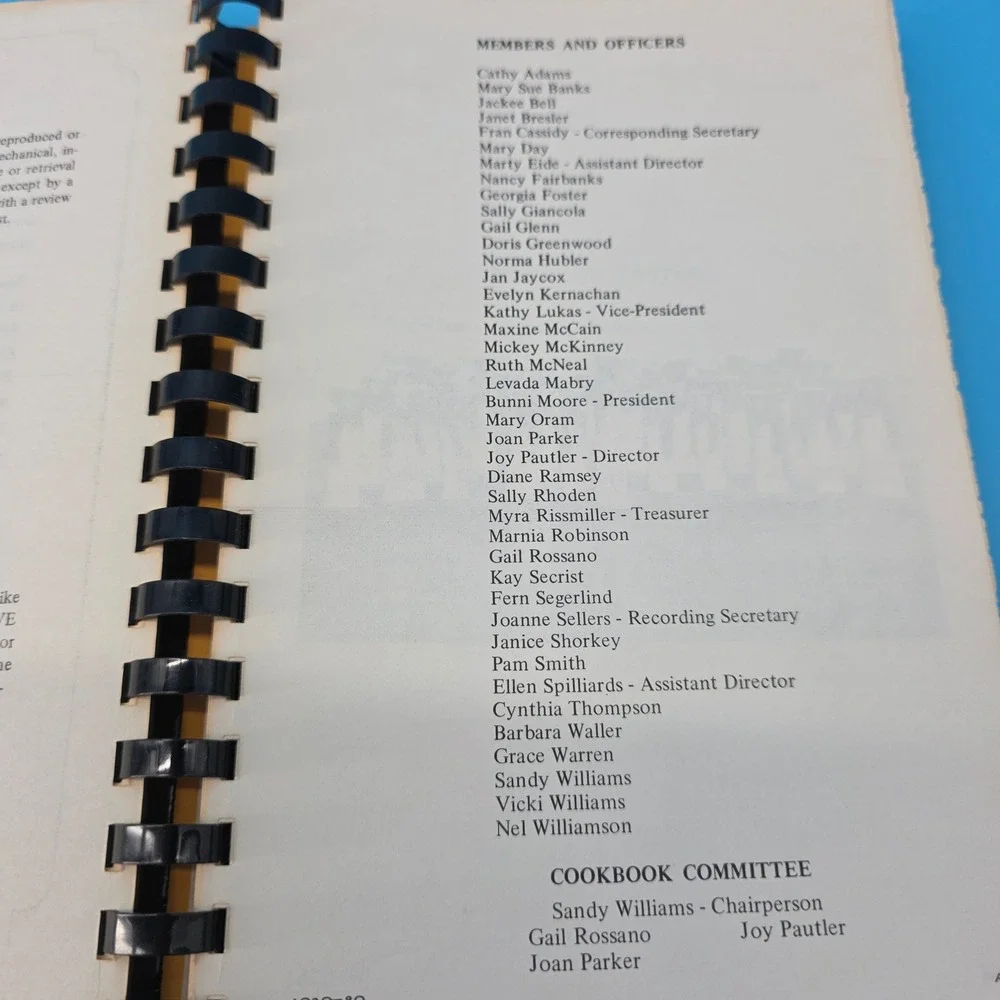 Vintage 1980 Georgia Harmony Grits‎ Sweet Adeline Style! Spiral Bound Cookbook